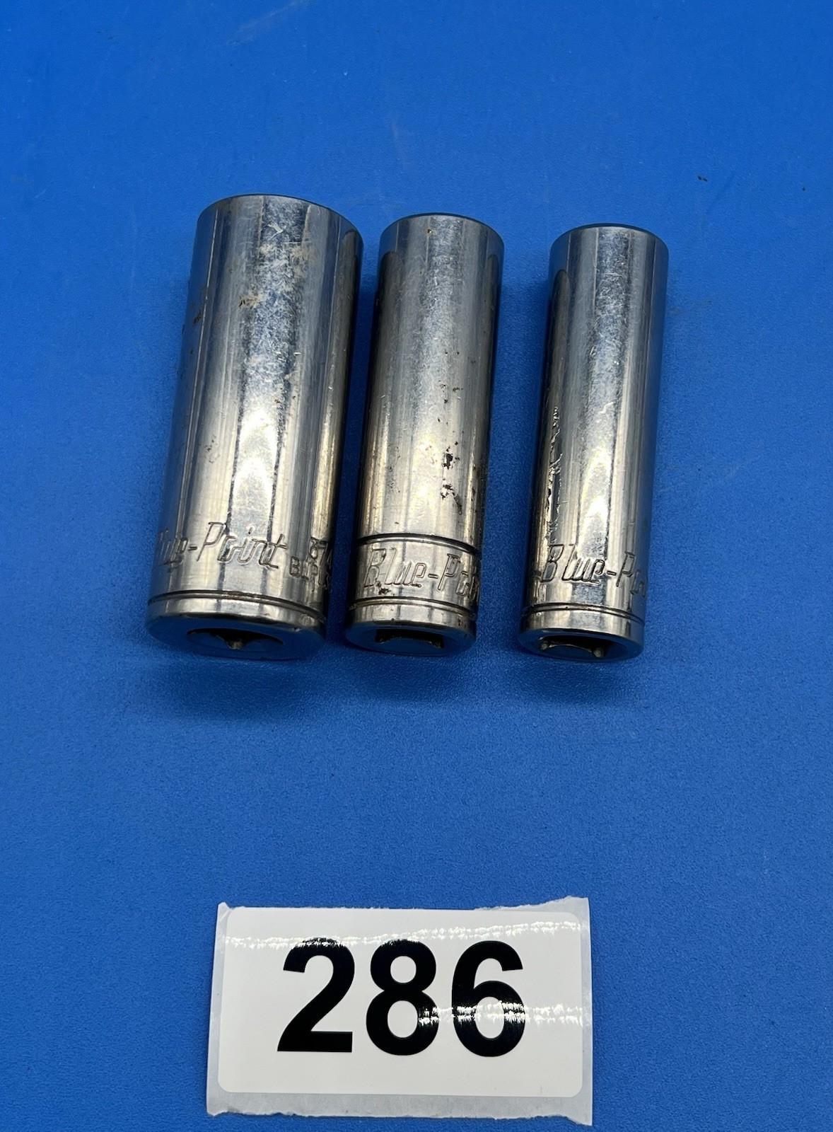 BLUE-POINT BY SNAP-ON – Lot Of 3 Deep Sockets,3/8″ Drive,12pt, 3/4, 14mm, 1/2