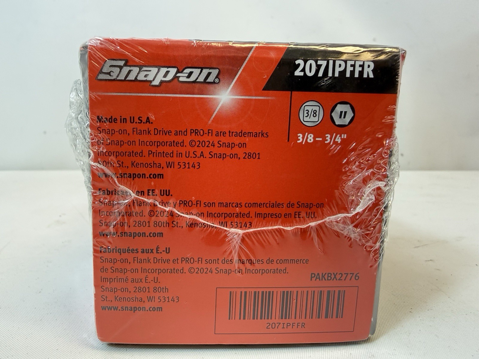 NEW Snap On 207IPFFR 7pc Drive 6Point SAE Flank Drive Shallow Swivel 3/8″-3/4″