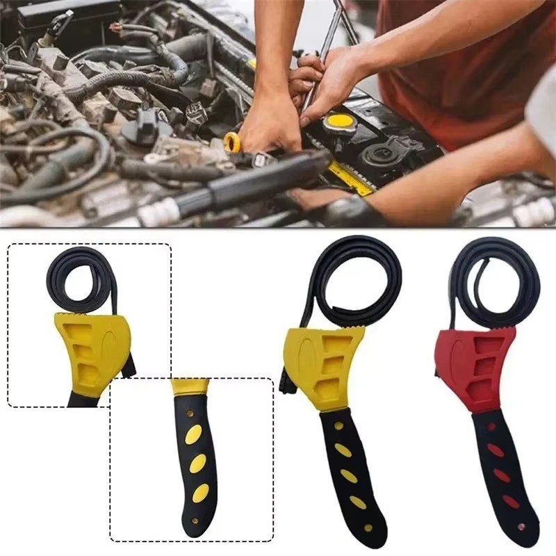 Adjustable Strap Spanner Rubber Oil Filter Puller Cartridge Disassembly Tool NEW