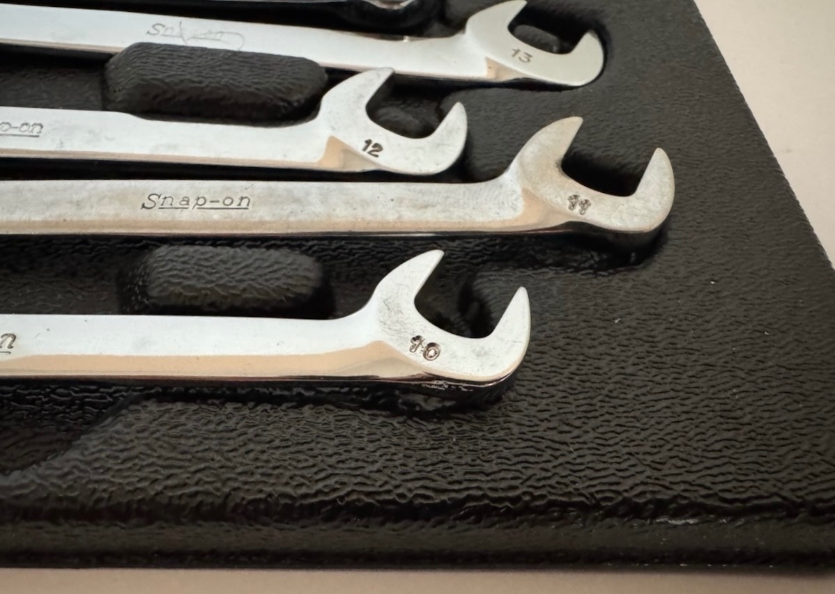 Snap On Tools VSM807 7pc Metric 10mm-17mm 4-Way Angled Head Open Wrench Set #8