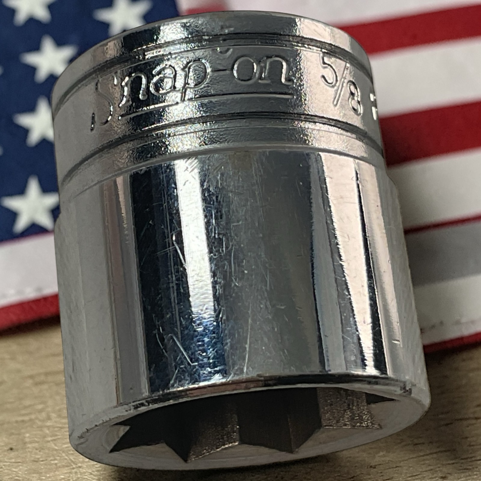 Snap-On Double Square Socket 5/8″ F320 3/8″ Drive 8 Pt As Pictured Mechanic Tool