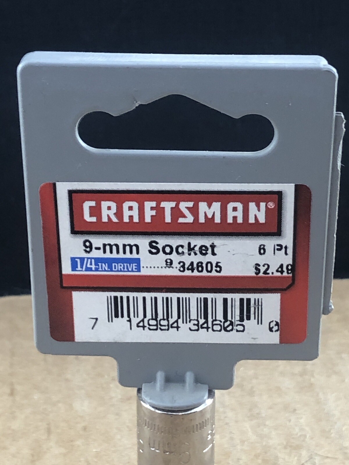 Craftsman 9-mm Socket, 6 Pt., 1/4” Drive, #34605 COMB SHIP $1 PER MULT