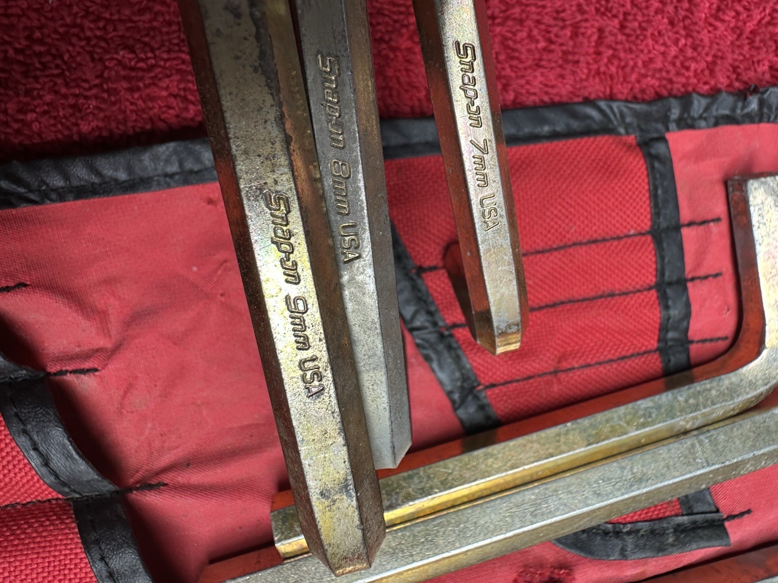 Snap On Allen Head Wrenches 9pcs With Pouch Various Sizes Incomplete Set Metric