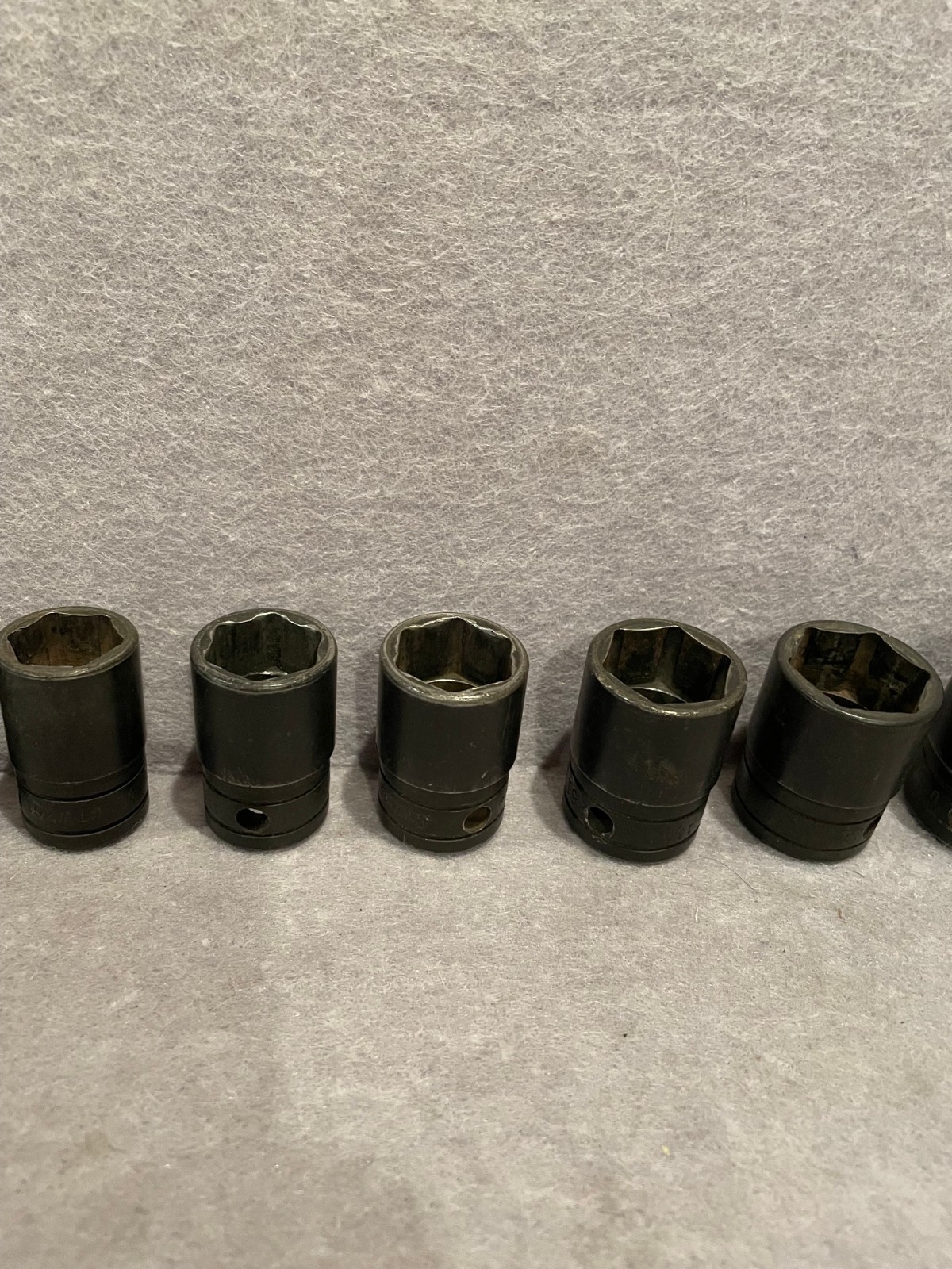 SNAP-ON SOCKET LOT OF 13 1/2 9/16 5/8 11/16 3/4 7/8 13/16 15/16 1 1 1/16 SHALLOW