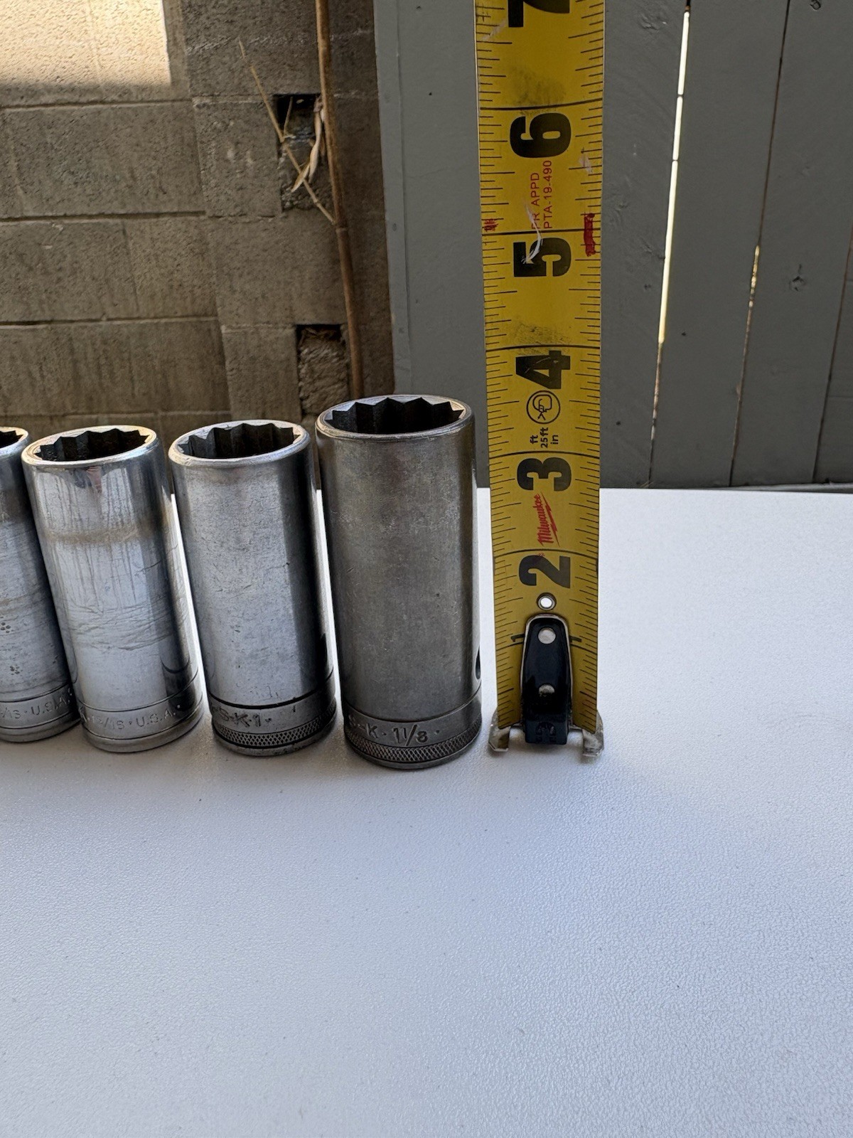 Vintage SK Tools 1/2” Drive 12pt Deep Sockets Set 40818-40836 USA 9/16” to 1-1/8