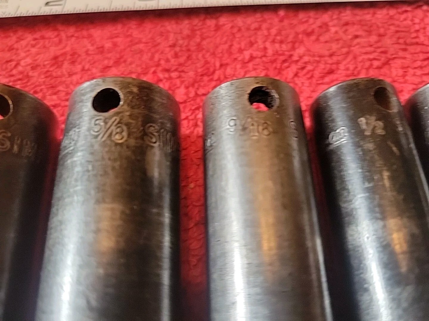 SNAP-ON TOOLS SAE 3/8″ DRIVE DEEP IMPACT SOCKET SET 6 PT 7 PC VTG USA 🇺🇸