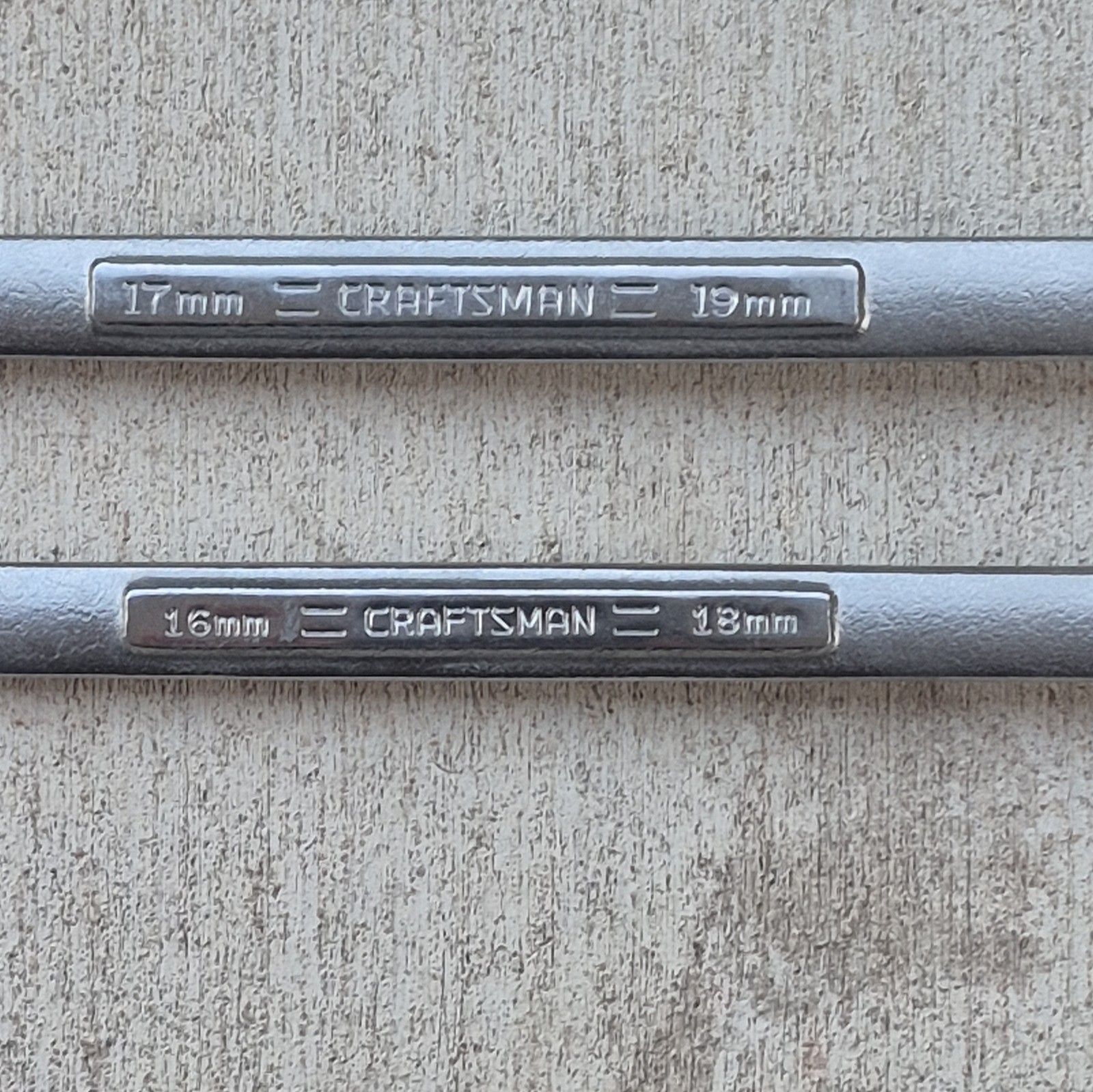 Lot of 2 Craftsman Metric Double Box End Wrenches 42951 42952 NOS Like New Chrom