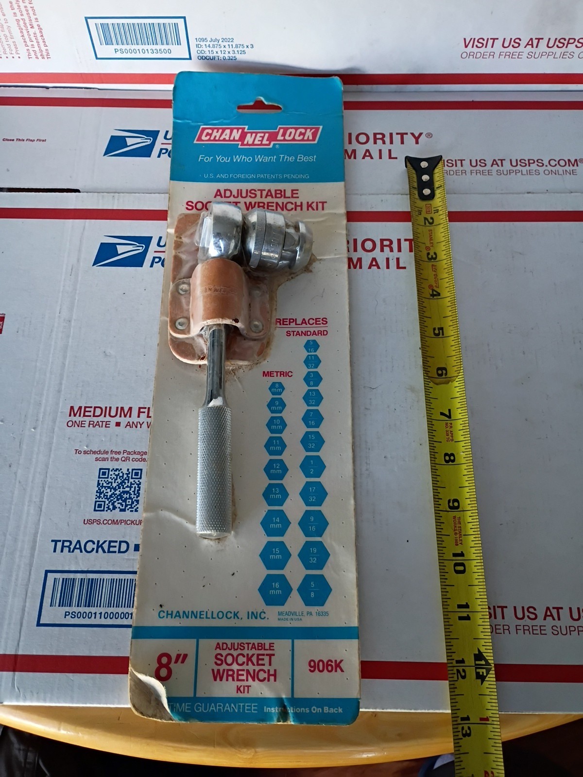 Channel Lock Adjustable Socket Wrench Kit 8″.