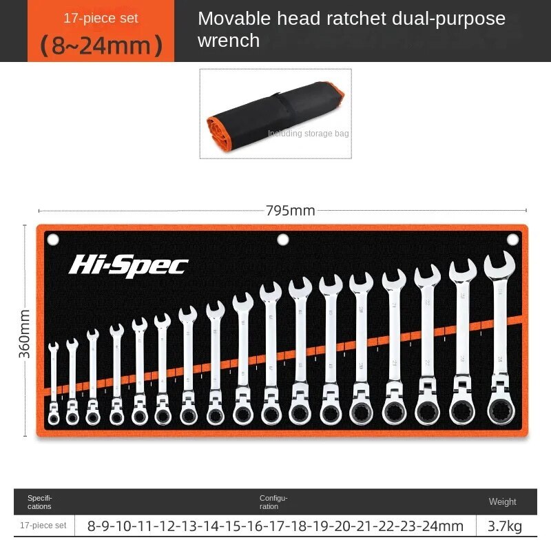 Ratchet Wrench Open End Dual Purpose Quick and Labor-saving Wrench Tool Set