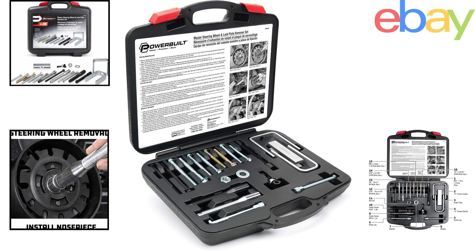Steering Wheel Removal Kit with Lock Plate Puller and Durable Storage Case