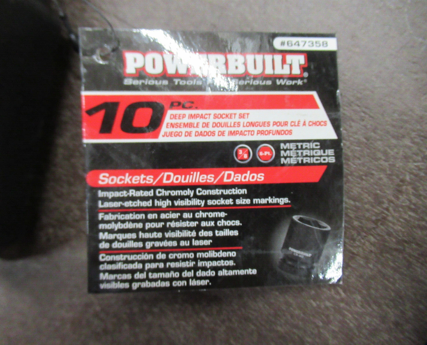 POWERBUILT 647358 10Pc. DEEP IMPACT SOCKET SET