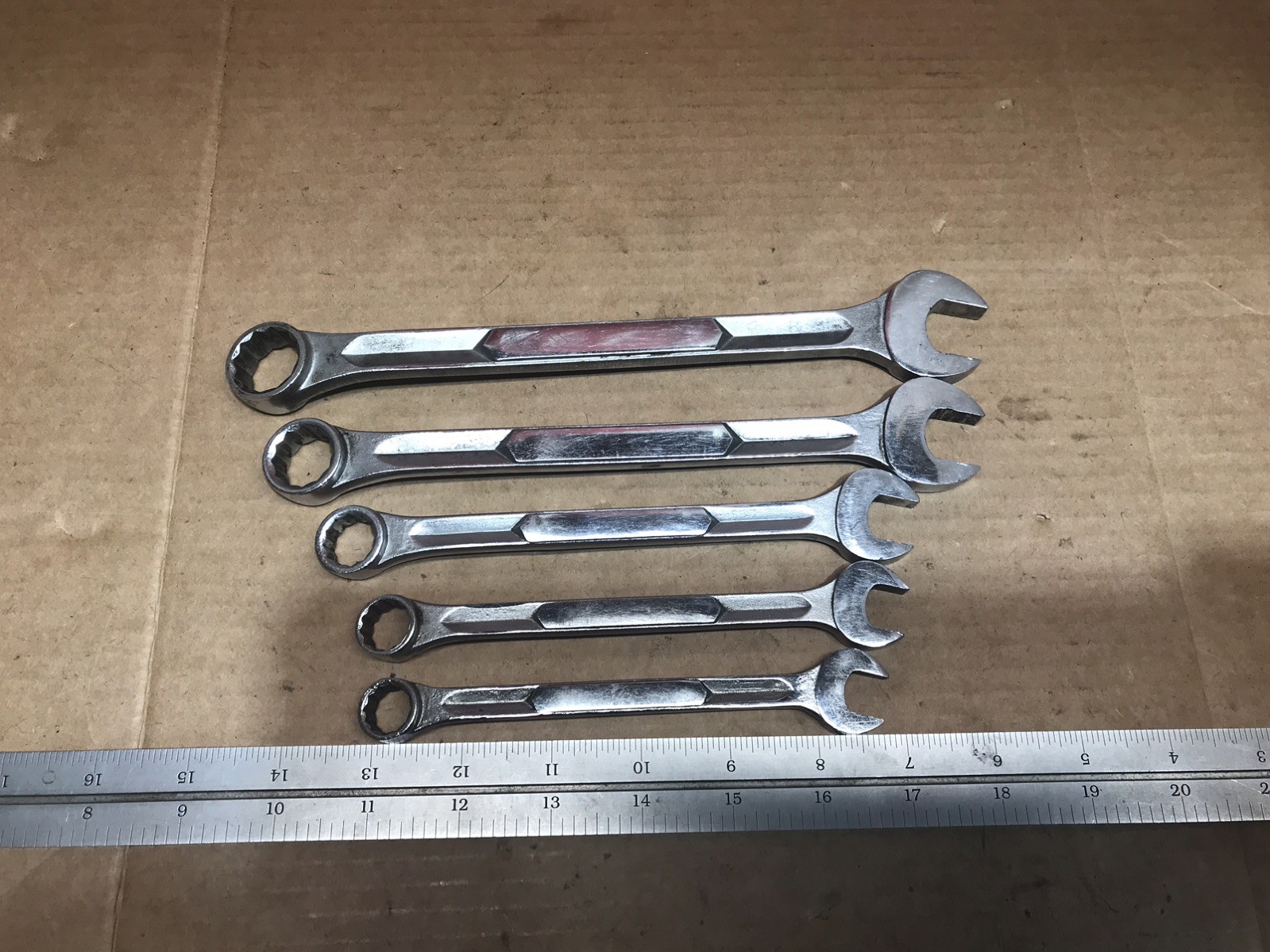 5 pc Vintage Thorsen Combination Metric Wrenches 19mm 17mm 14mm 13mm 12mm USA