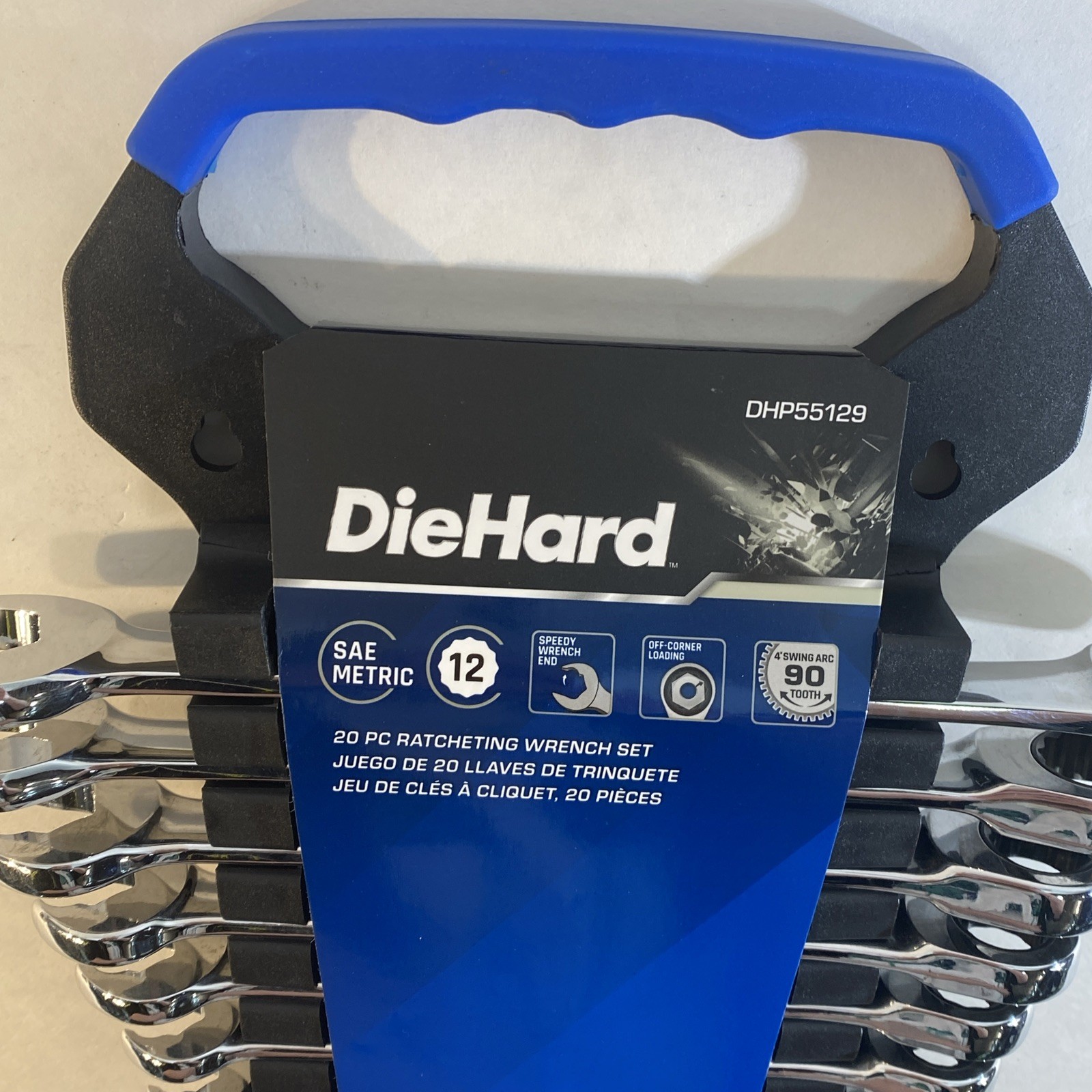Diehard – 20 Pc. SAE + Metric Ratcheting Wrench Set Chrome Auto Mechanic Tools