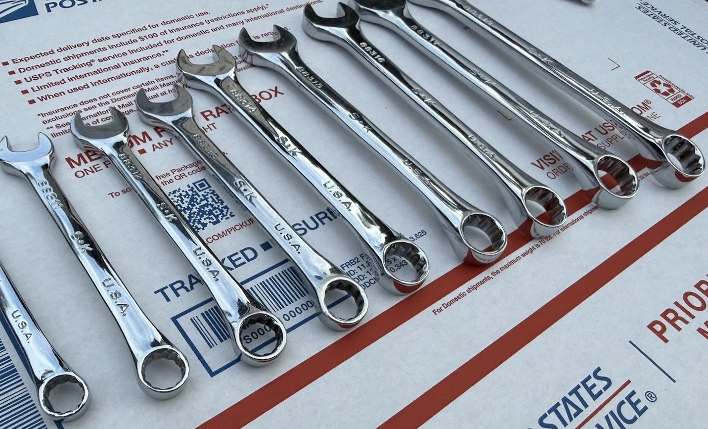 VINTAGE S-K Tools USA Super-Krome® Metric W/CASE Super Chrome wrenches CLEAN