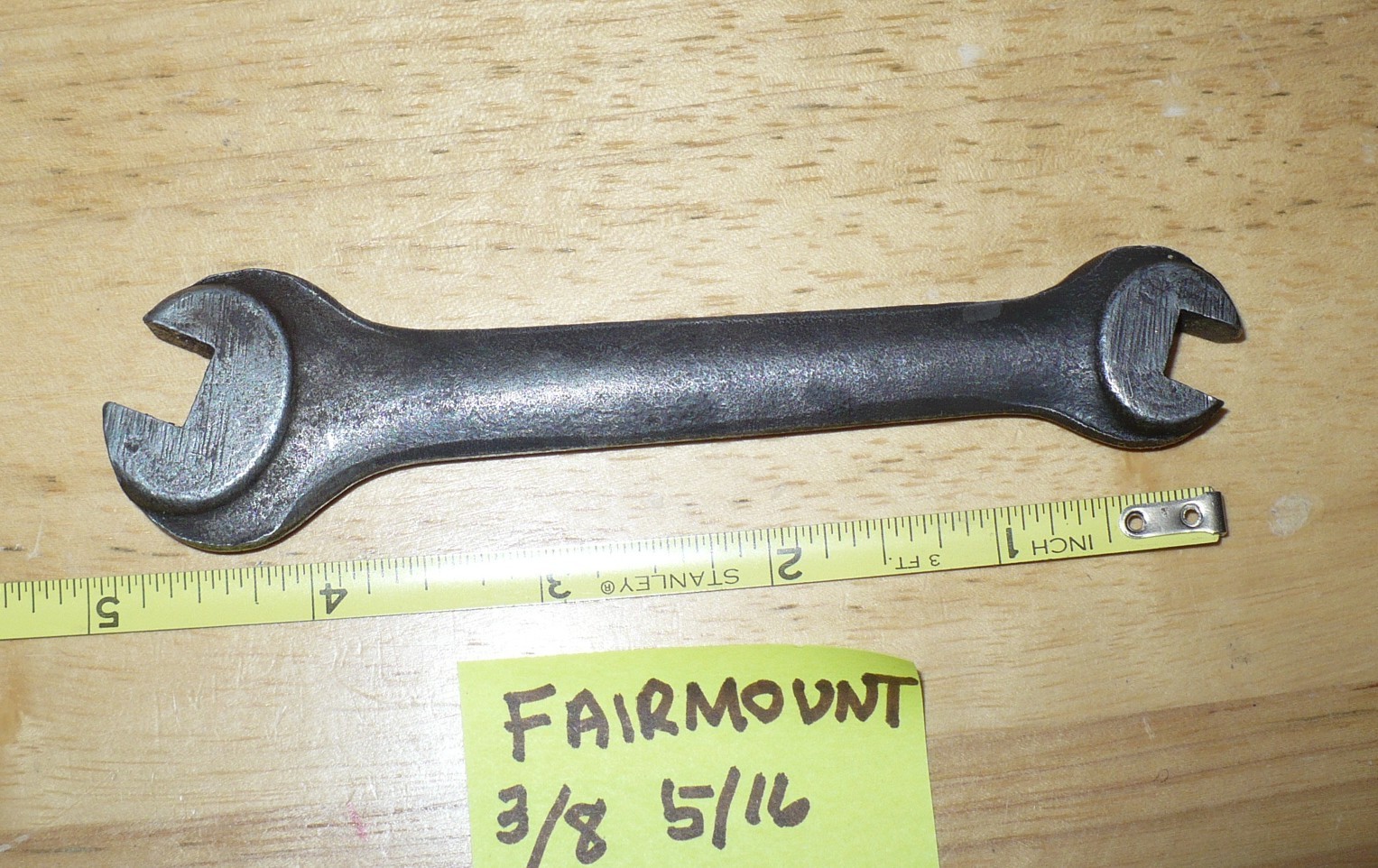 Vintage Lathe Fairmount 3/8 5/16 Double Square Open End Wrench Machinist 527 ?