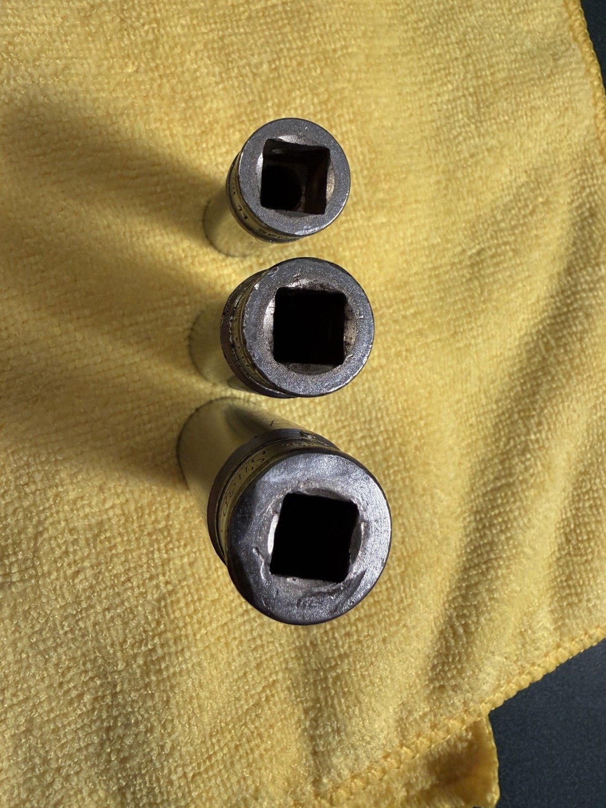 Lot Of 3 Snap-on Deep Metric Sockets 11mm, 15mm, 17mm SFM 12 Point Vintage