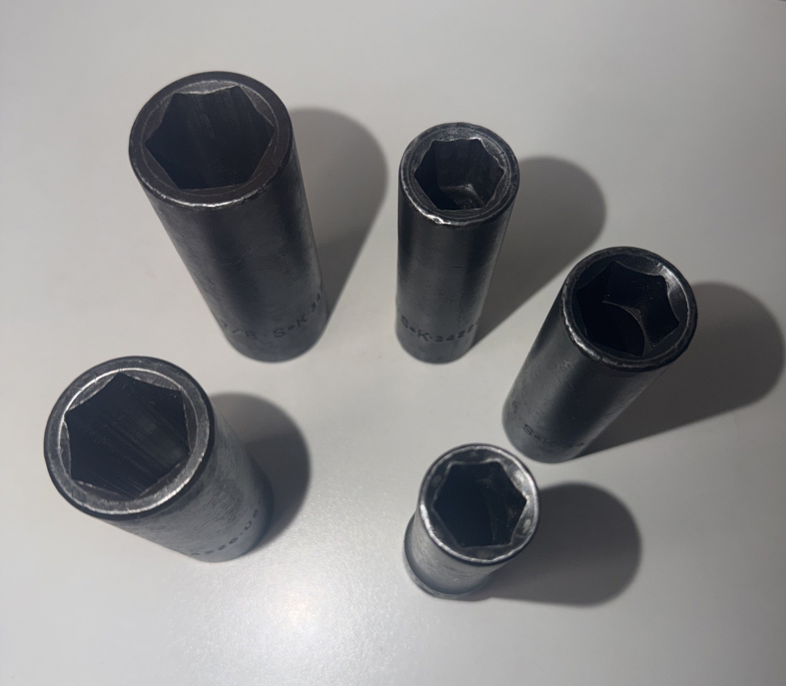 5 PC “SK Hand Tools 1/2″ Drive 6pt Deep SAE Impact Sockets 9/16 TO “7/8