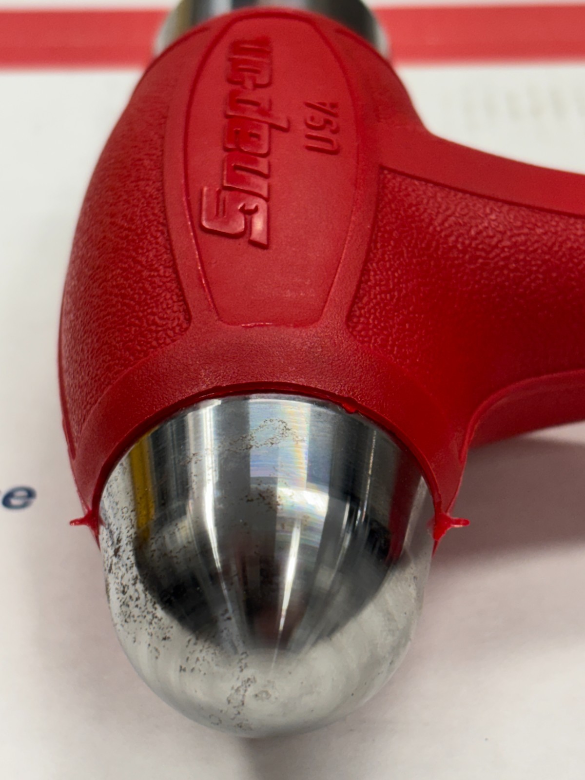 Brand New Snap-on Ball Peen 24oz RED Soft Grip Dead Blow Hammer HBBD24