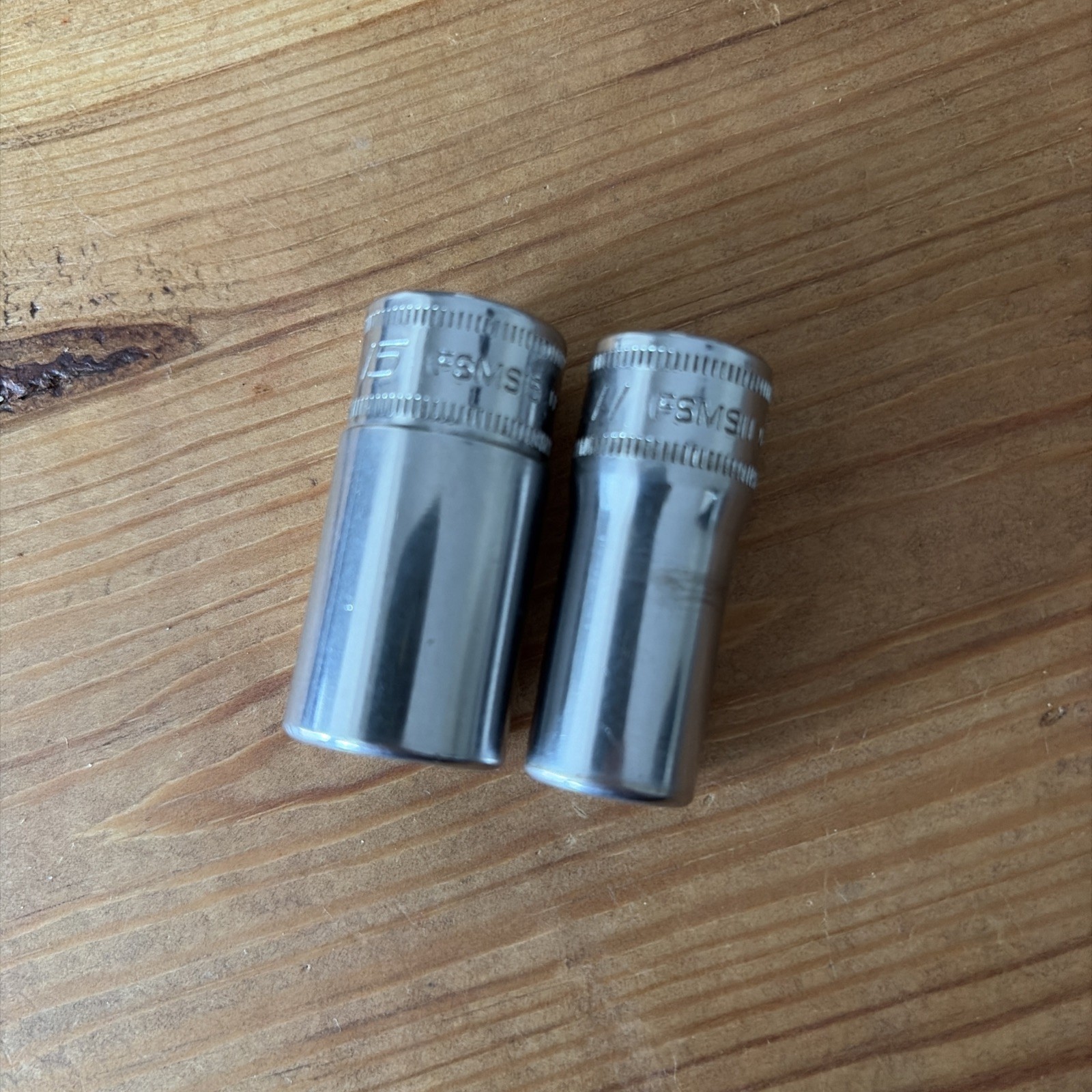 Snap-on Tools USA Drive 11mm & 15mm Chrome Socket FSMS11 & FSMS15 USED CONDITION