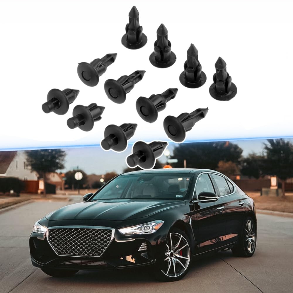 Mtsooning 50PCS Universal Car Retainer Clips, 6mm Plastic 12mm x 21mm, Black