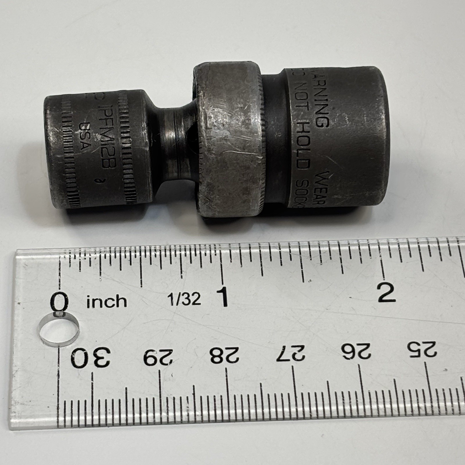 Snap On IPFM12B 3/8 Dr 6Pt Metric 12mm Flank Dr Shallow Swivel Impact Socket USA