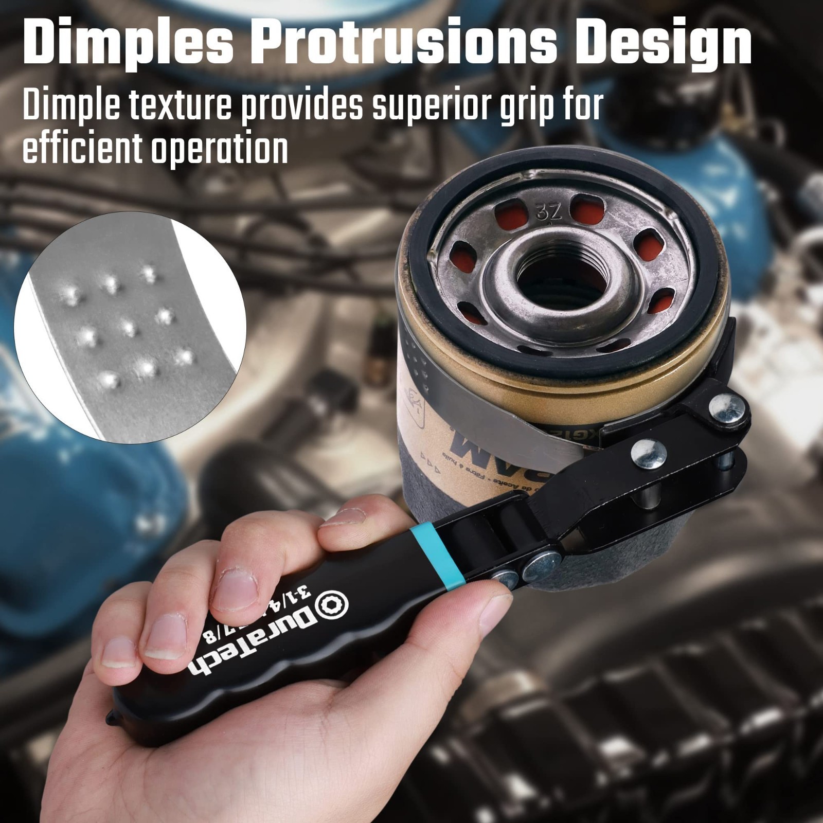 DURATECH Swivel Oil Filter Wrench 3-1/4in to 3-7/8in Car Filter Removal Tool