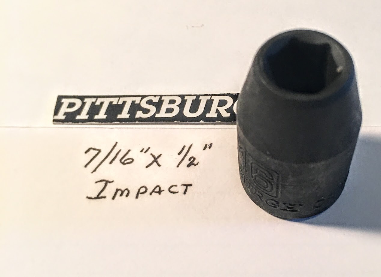 Pittsburgh 7/16″ x 1/2″ Impact Socket 6 Pt Free USA Shipping
