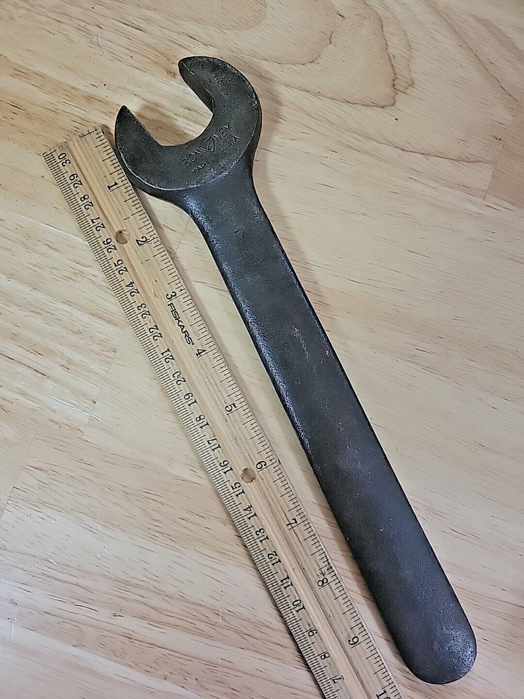 Bonney Heavy Vintage 1-1/16″ Open End Service Wrench #7~ Weighs 1 lb 3 oz