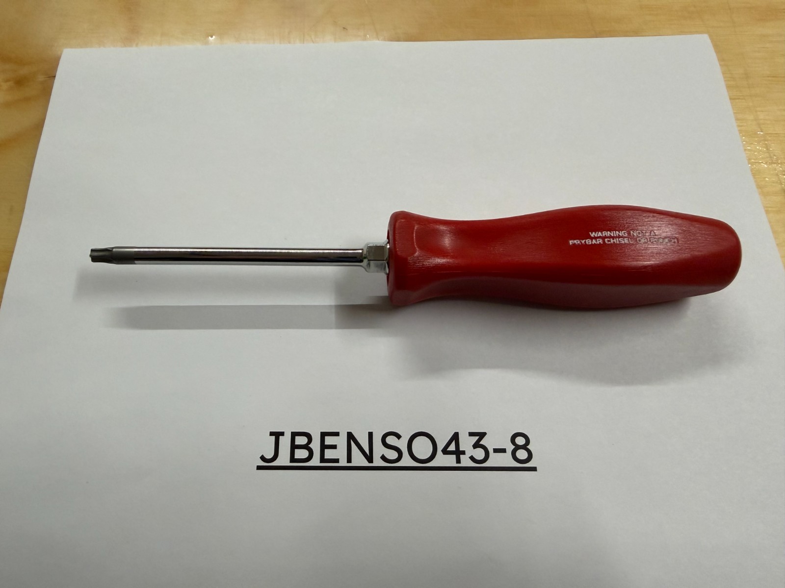 Snap-on Tools USA NEW RARE RED T30 Hard Grip Torx Screwdriver SDDTX430AR