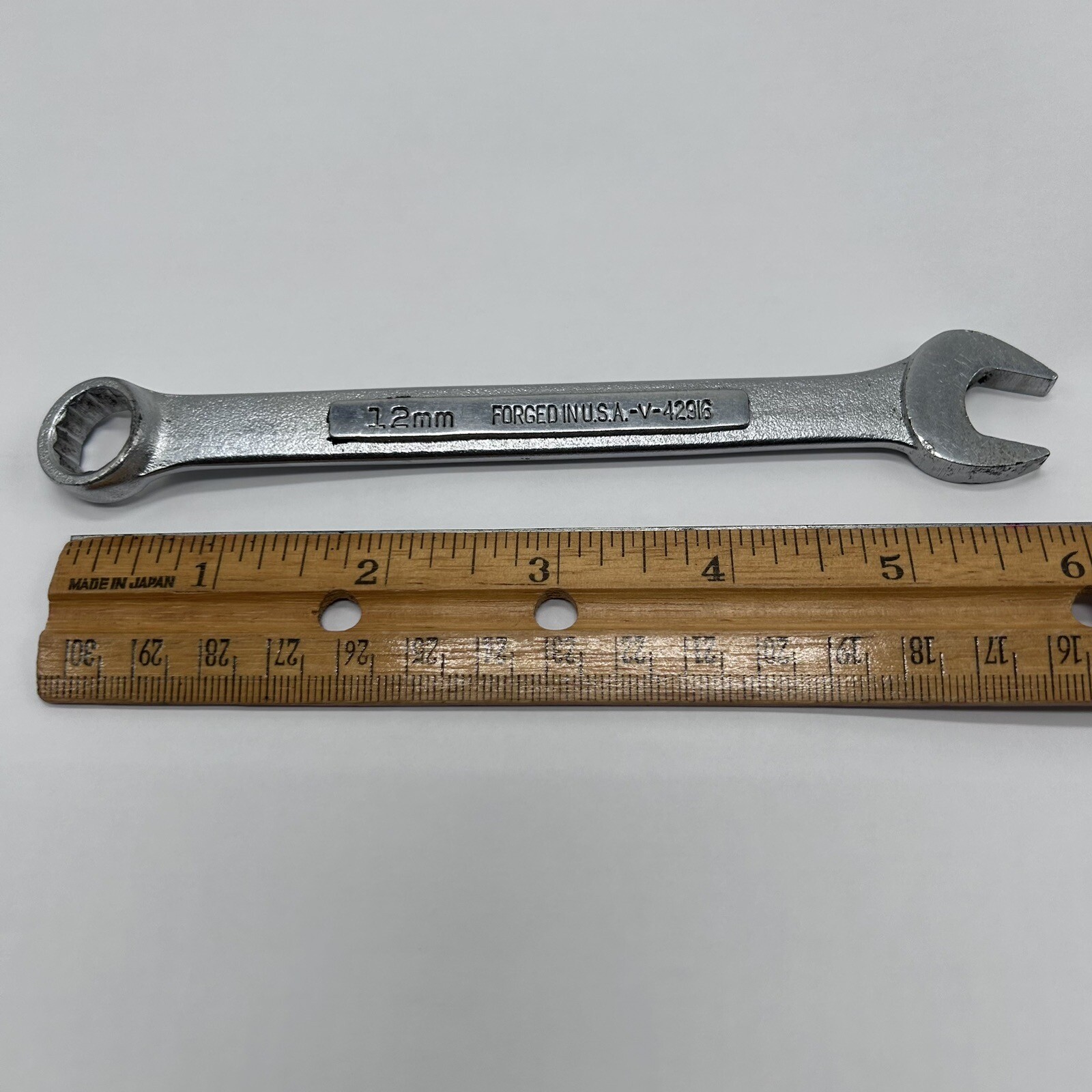 Vintage Craftsman 12mm Metric 12-Point Combination Wrench -V- 42916 FORGED USA