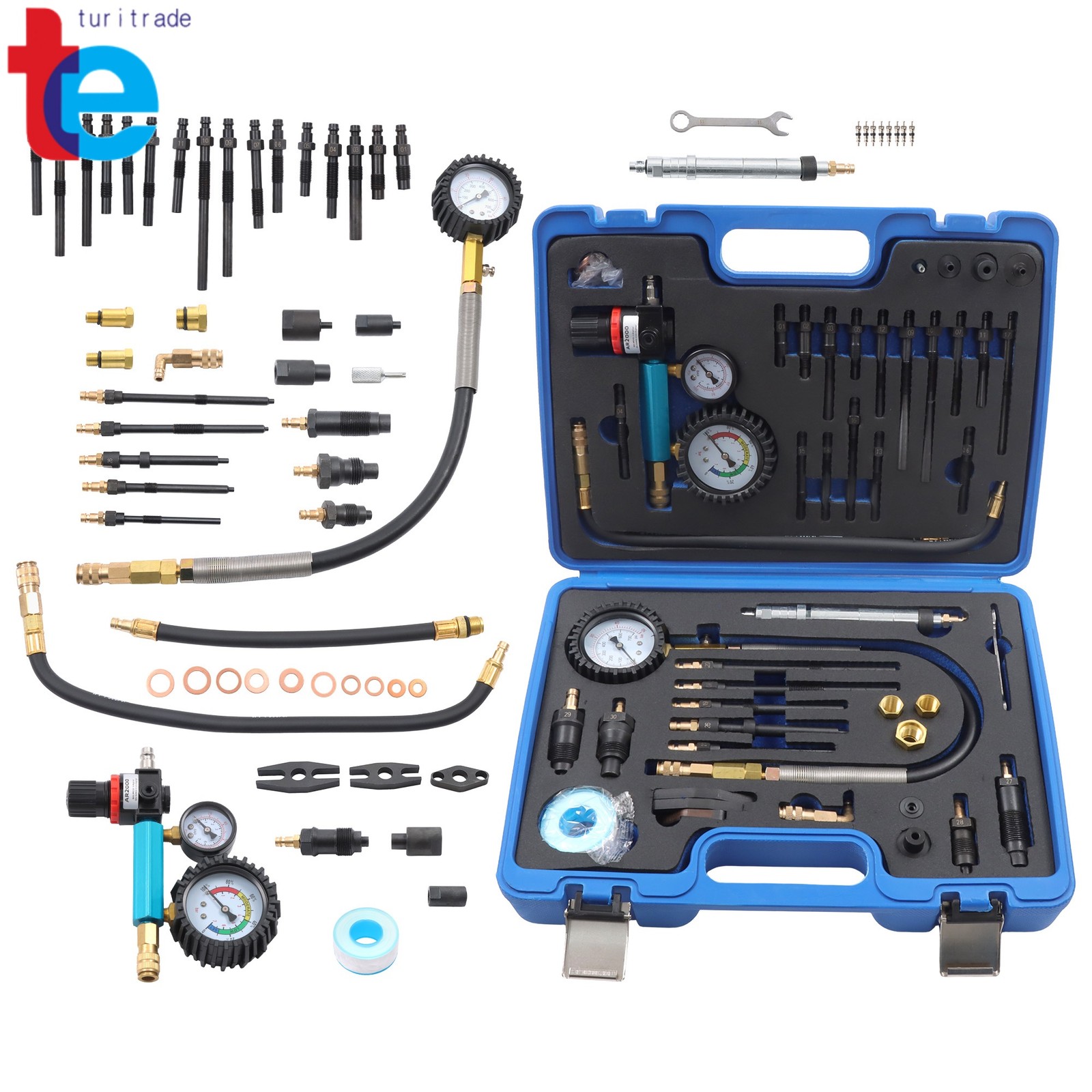 46Pc Diesel Petrol Engine Cylinder Compression Leak Down Tester Leak Diagnostic