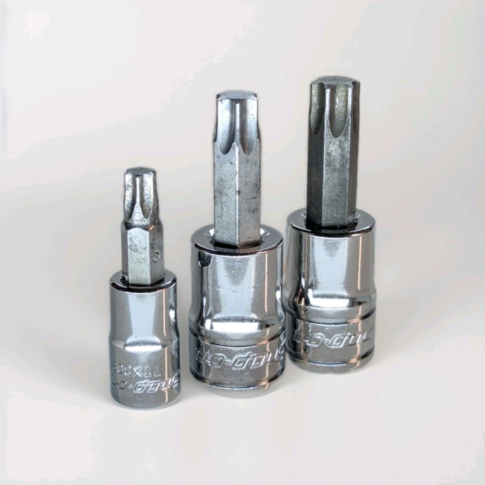 Snap-on 3pc Torx Bit Socket Set FTX50E T50 FTX45E T45 3/8 & TTX30E T30 1/4 Drive