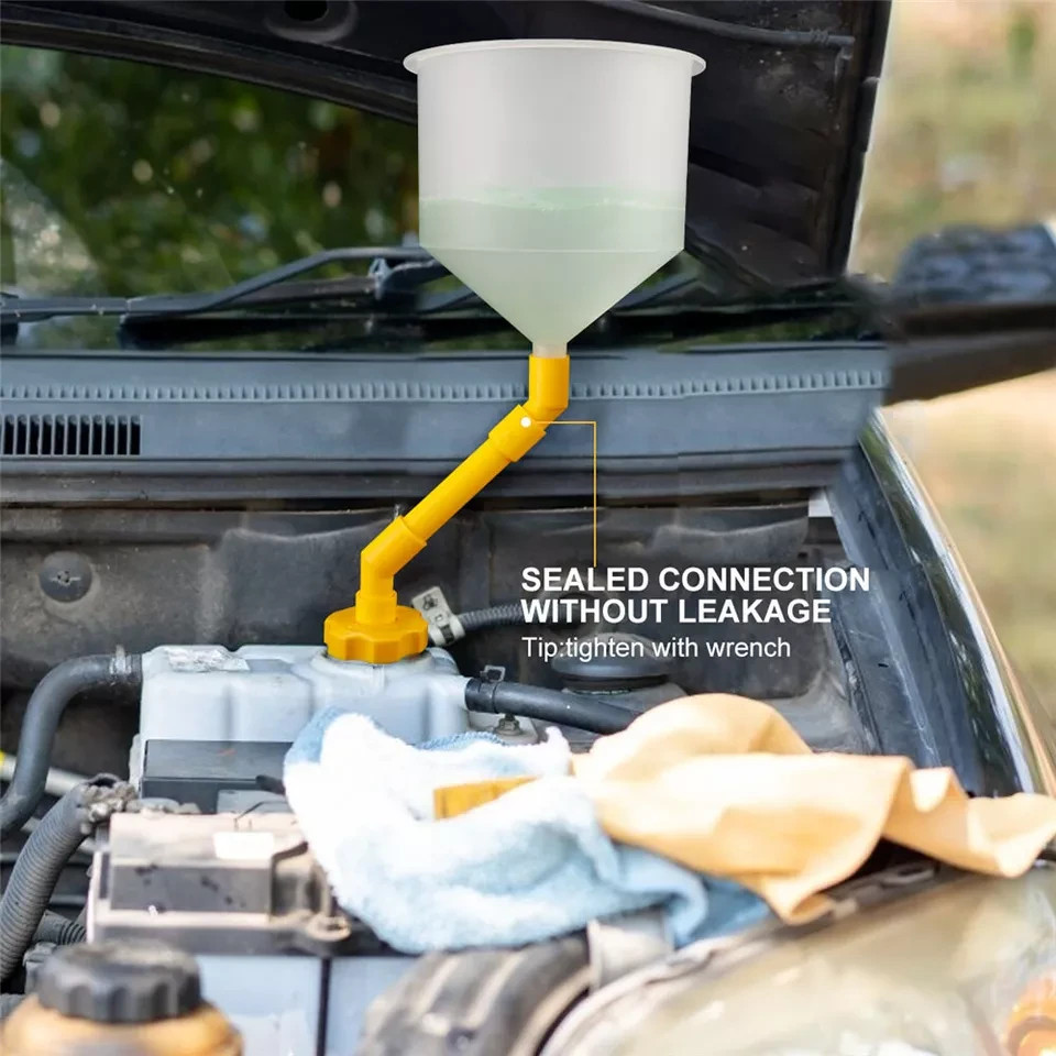 Spill Proof Radiator Coolant Filling Funnel Kit 15-pcs Cooling System fill kit