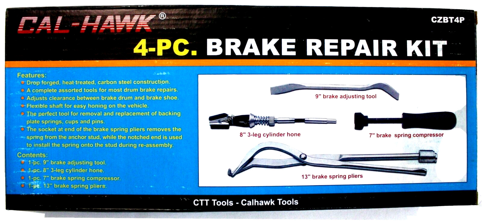 4Pc Drum Brake Automotive Repair Set Complete Assorted Removal Replacement Kit