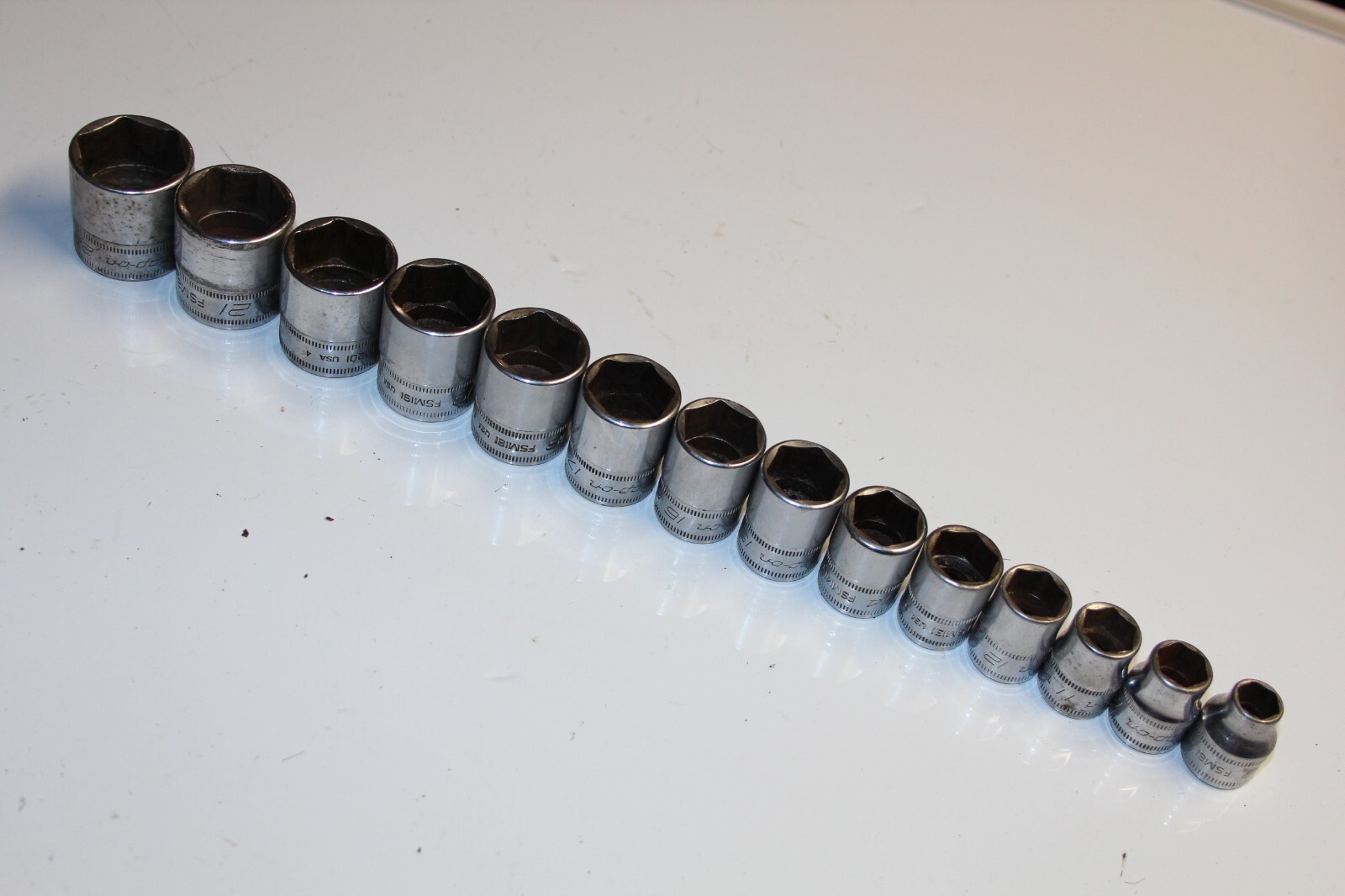 SNAP-ON TOOLS 3/8″ DRIVE 6-Point Metric Shallow Socket SET 14pcs USA