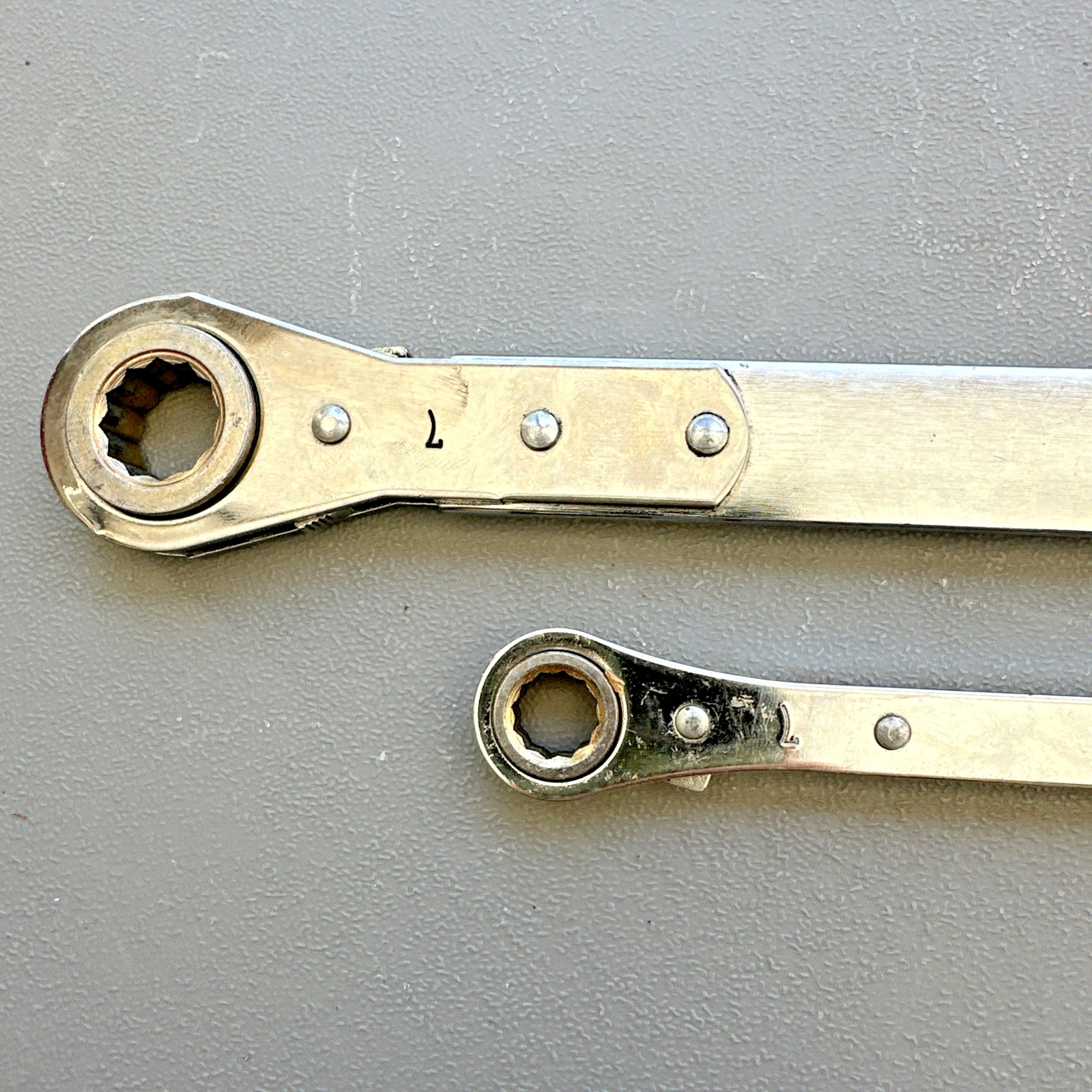 Mac Tools Ratcheting Box Wrench Lot RWLM13152 13 15mm & RWL08102 8 10mm Metric
