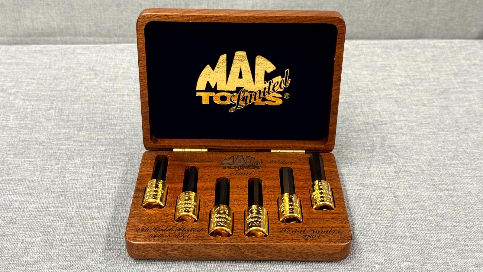 MAC TOOLS 2000 Limited Edition 24k Gold Plated 6pc Hex Allen Bit Socket Set#2801