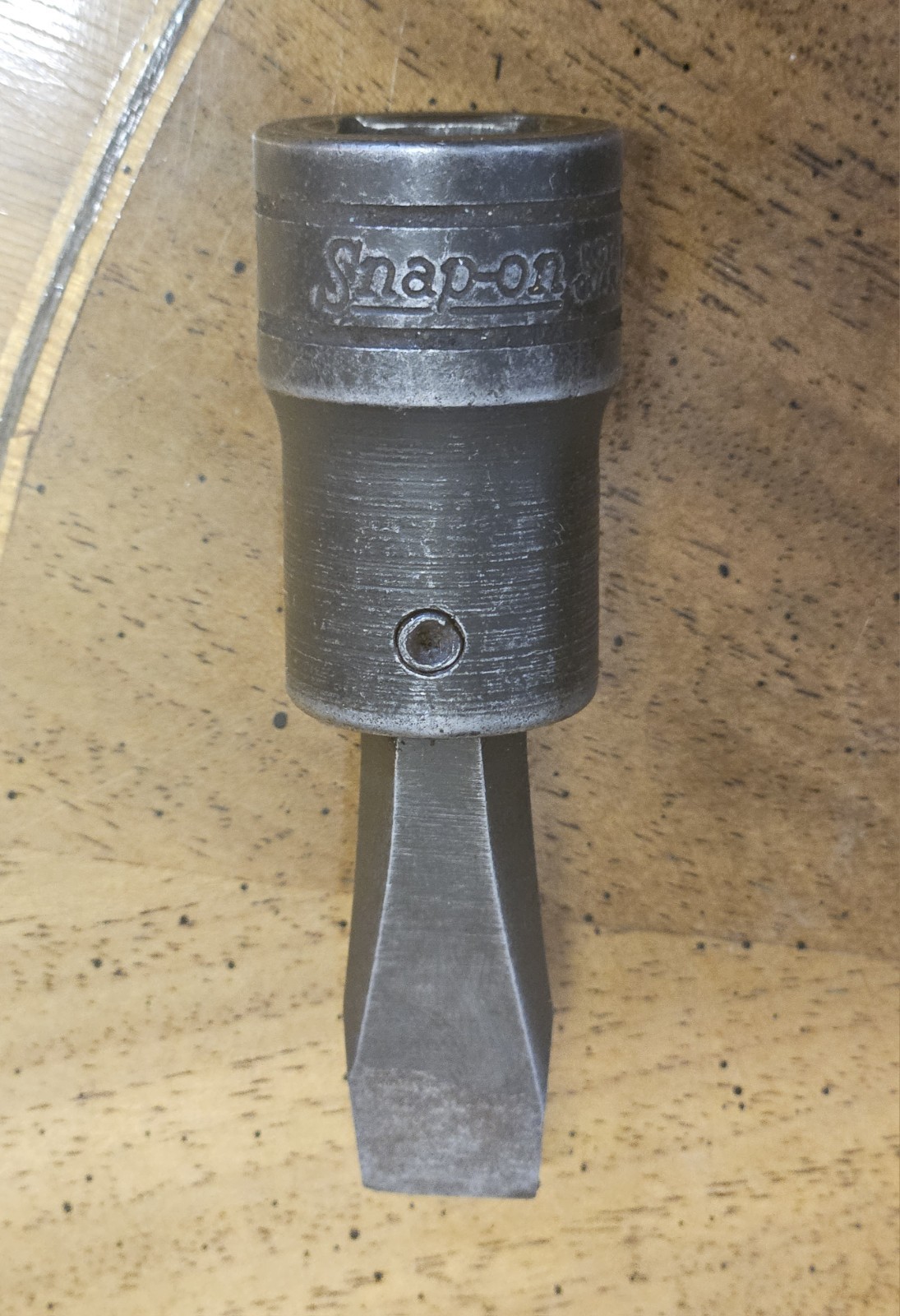 VTG 1966 Snap-on 1/2″ drive Black 7/16″ Flat Screwdriver Bit Socket PSW284A EC!