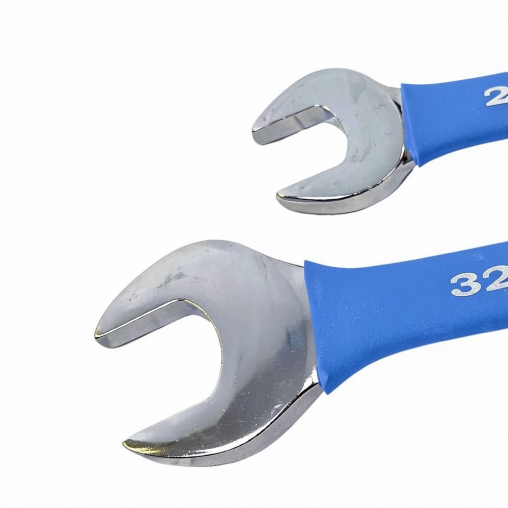 25pc Metric Combination Spanner Set Soft Grip 6-32mm Open End & Ring + Tool Roll