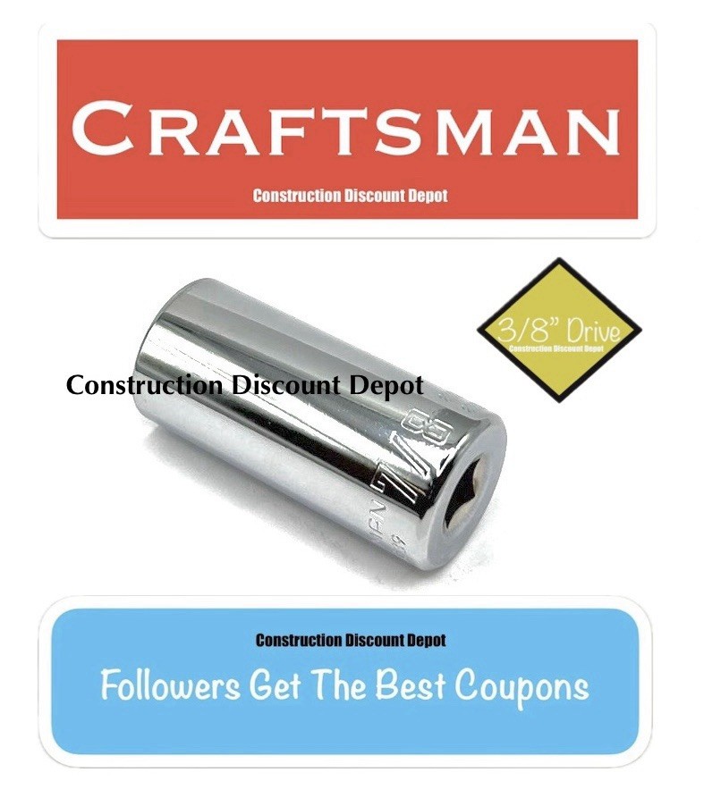 Craftsman 6 Point 3/8″ In. Drive Chrome Deep 7/8″ Socket CMMT43339