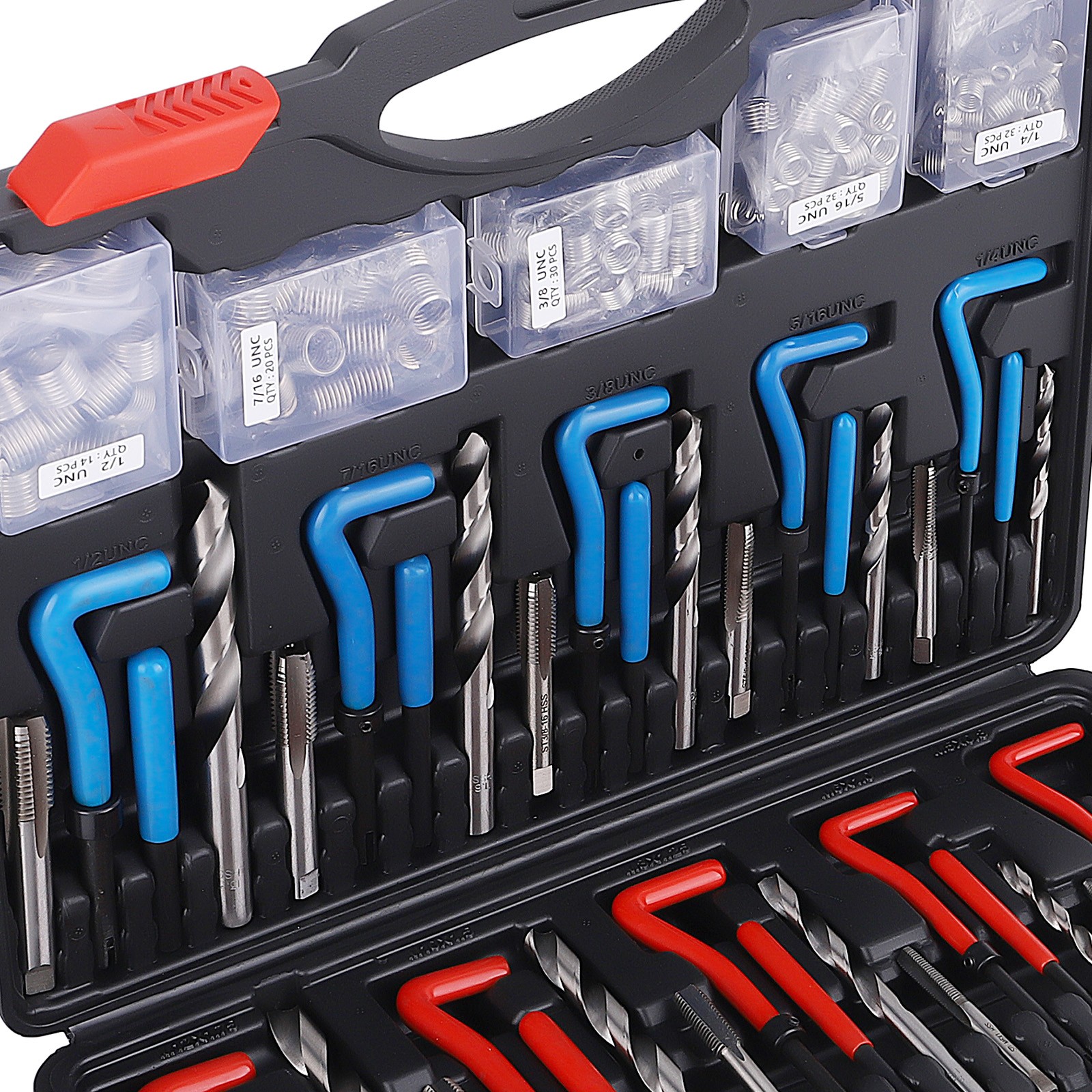 Helicoil Thread Repair Kit Inserts Breaking Pin Tool set Screw Taps Drill Bits