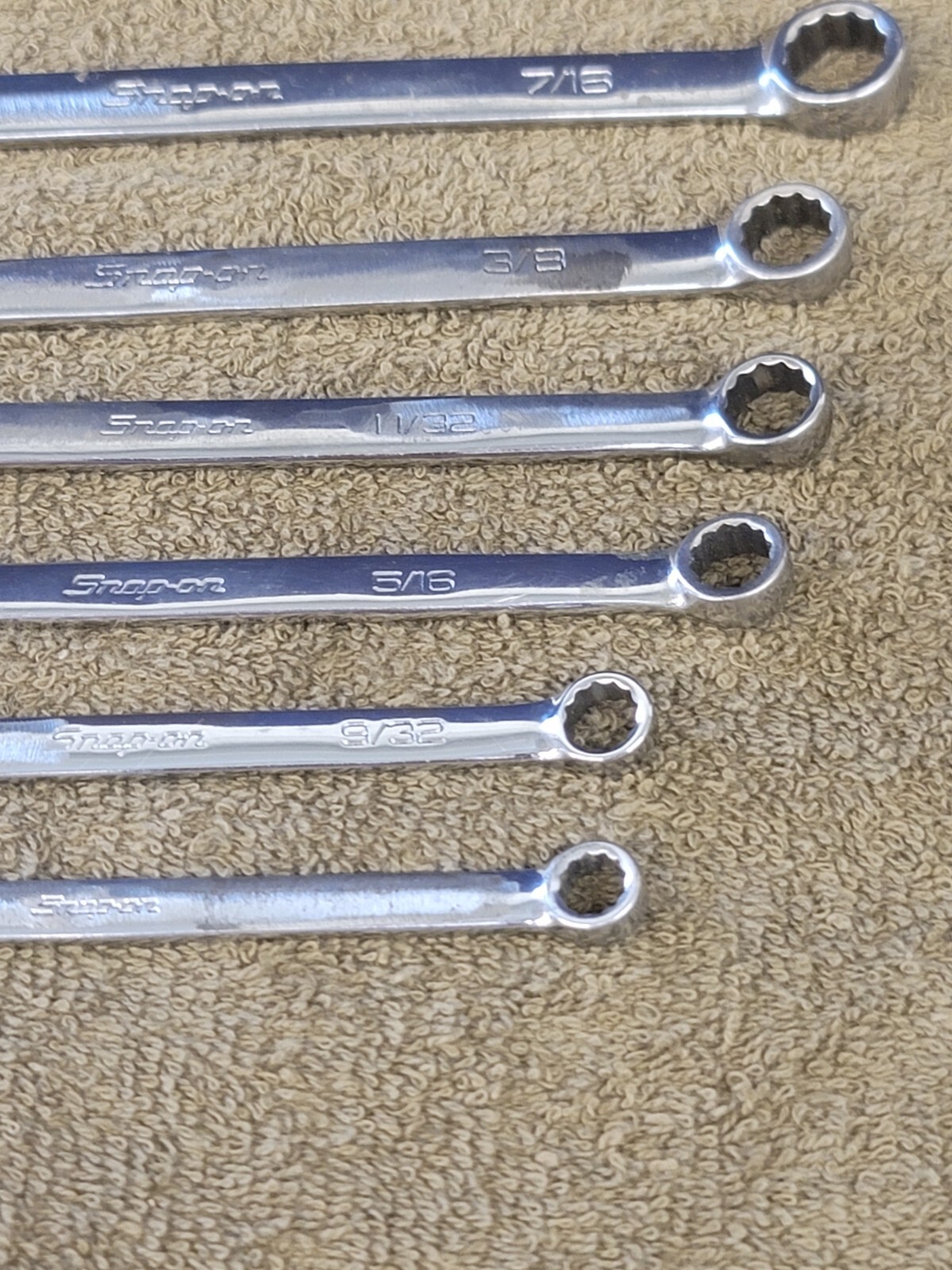 Snap on OEX Combination Wrench Set Sae 1-1/16 1 15/16 7/8 13/16 3/4 9/16 3/8 1/4