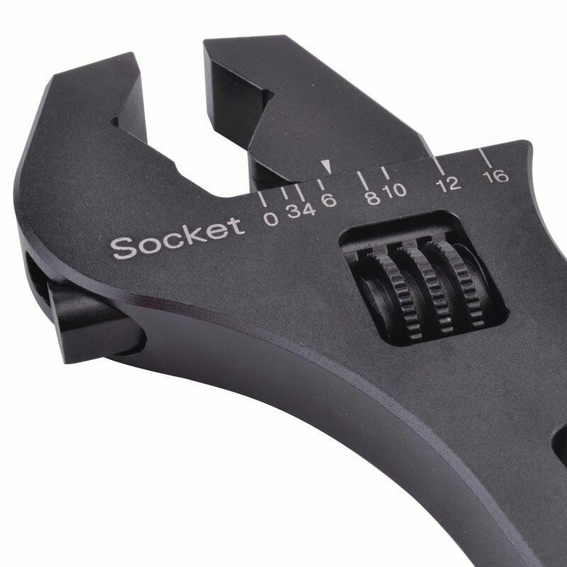 3AN-16AN Adjustable Wrench Black Aluminum Tool Spanner for Hose End Fitting