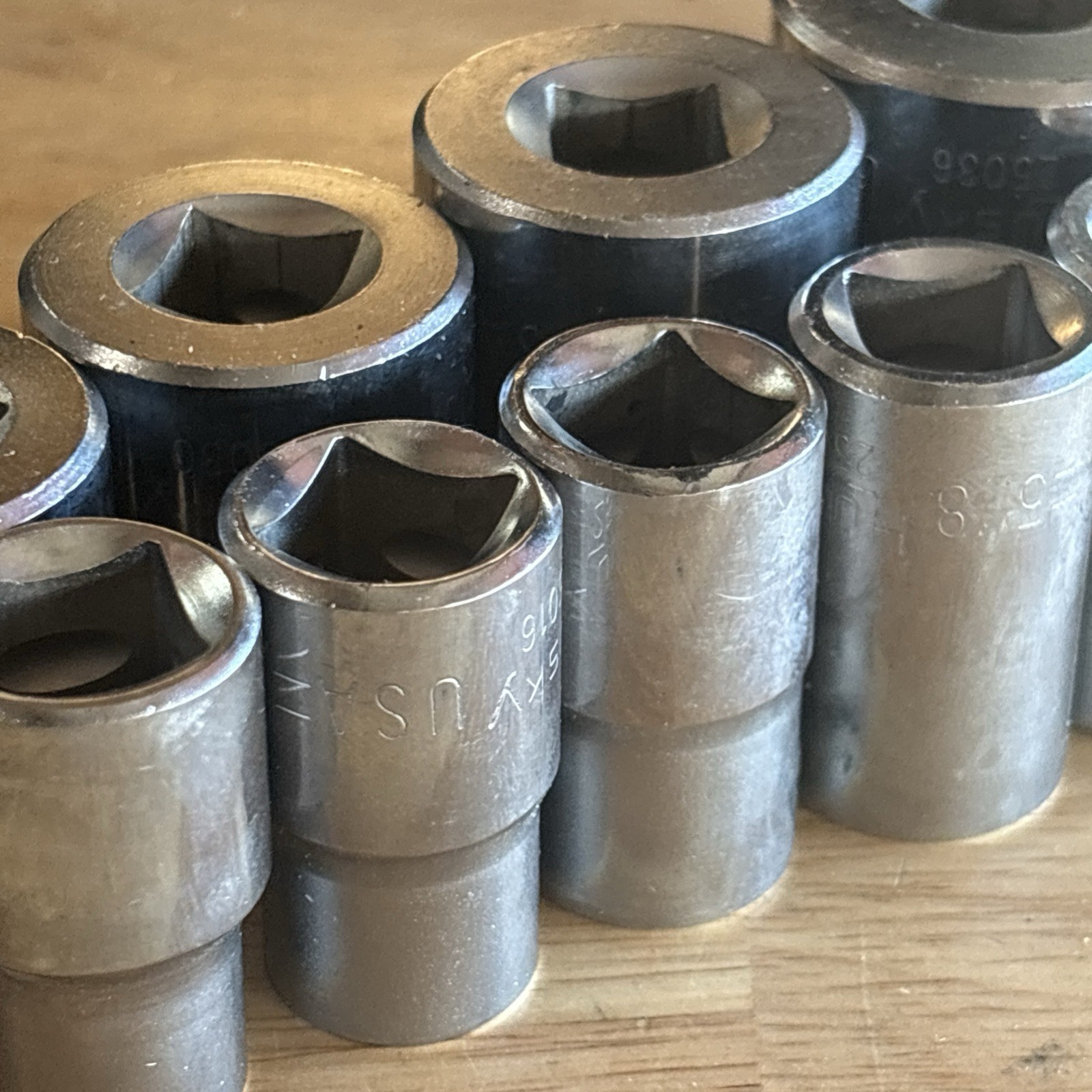 Husky SAE Shallow Socket Set 1/2″ Drive 12 Point 7/16″ to 1-1/4″ Vtg USA READ