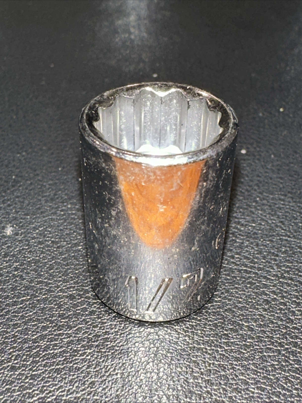 Craftsman -new. 1/2″ 12 Point Shallow Chrome Socket 3/8″ Drive CMMT 44333. 0209