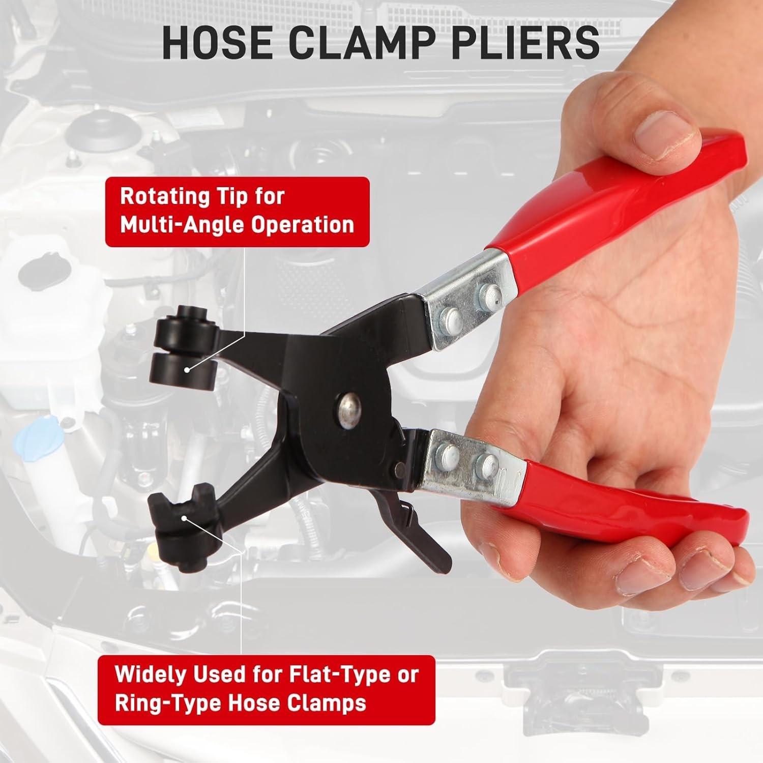 Hose Clamp Pliers, Automotive Hose Clamps Pliers Repair Tool with Swivel Flat…
