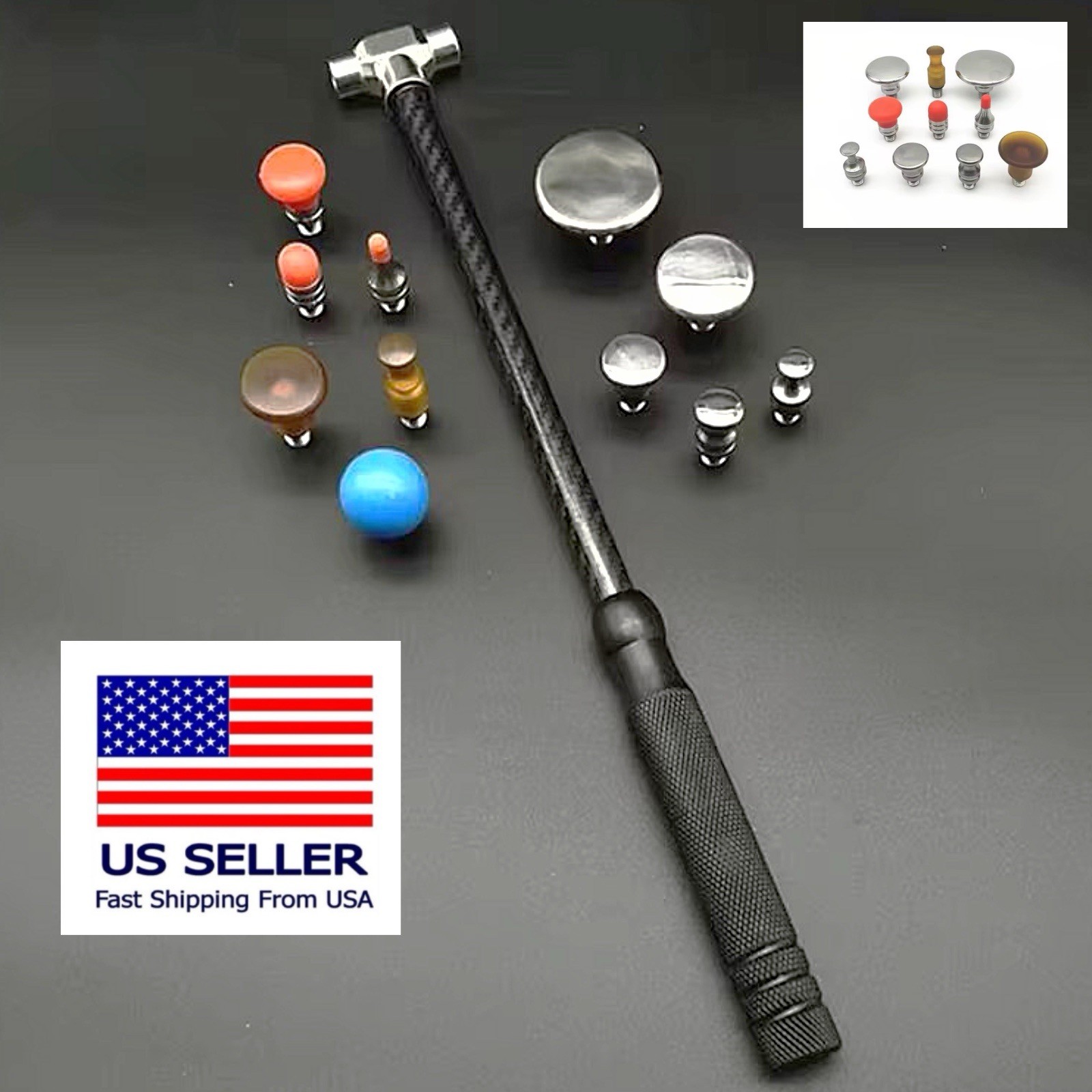Carbon Fiber Blending PDR Hammer Hail Repair Paintless Dent Removal Not Keco