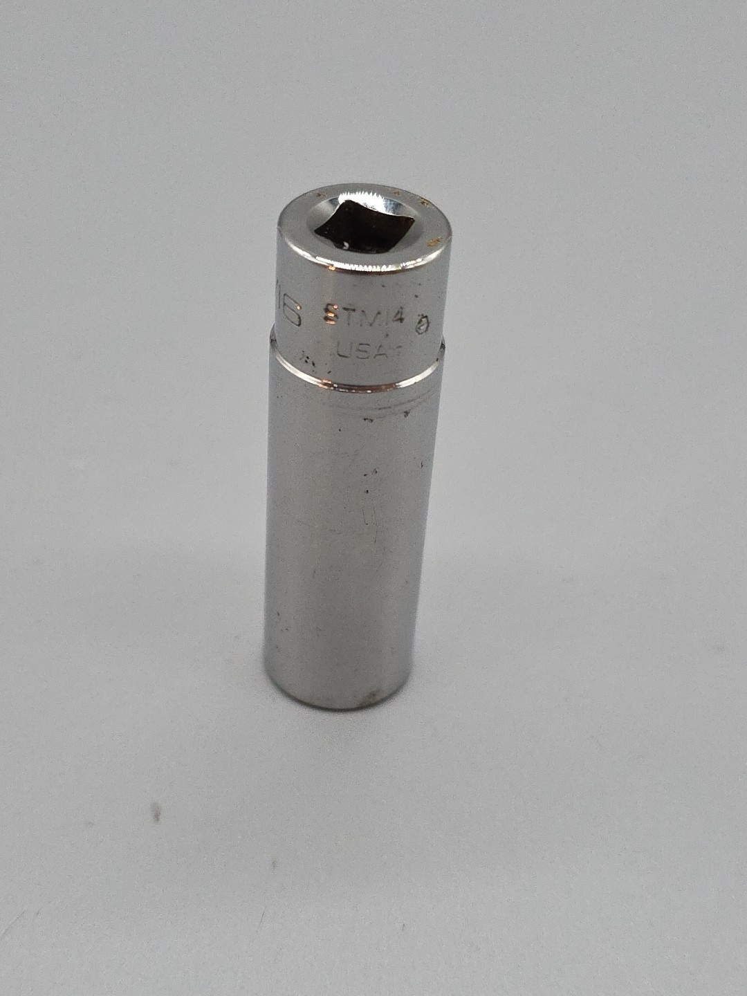 Snap-on Tools 7/16″ 1/4″ Drive 6 Point Deep Chrome Socket STM14 USA