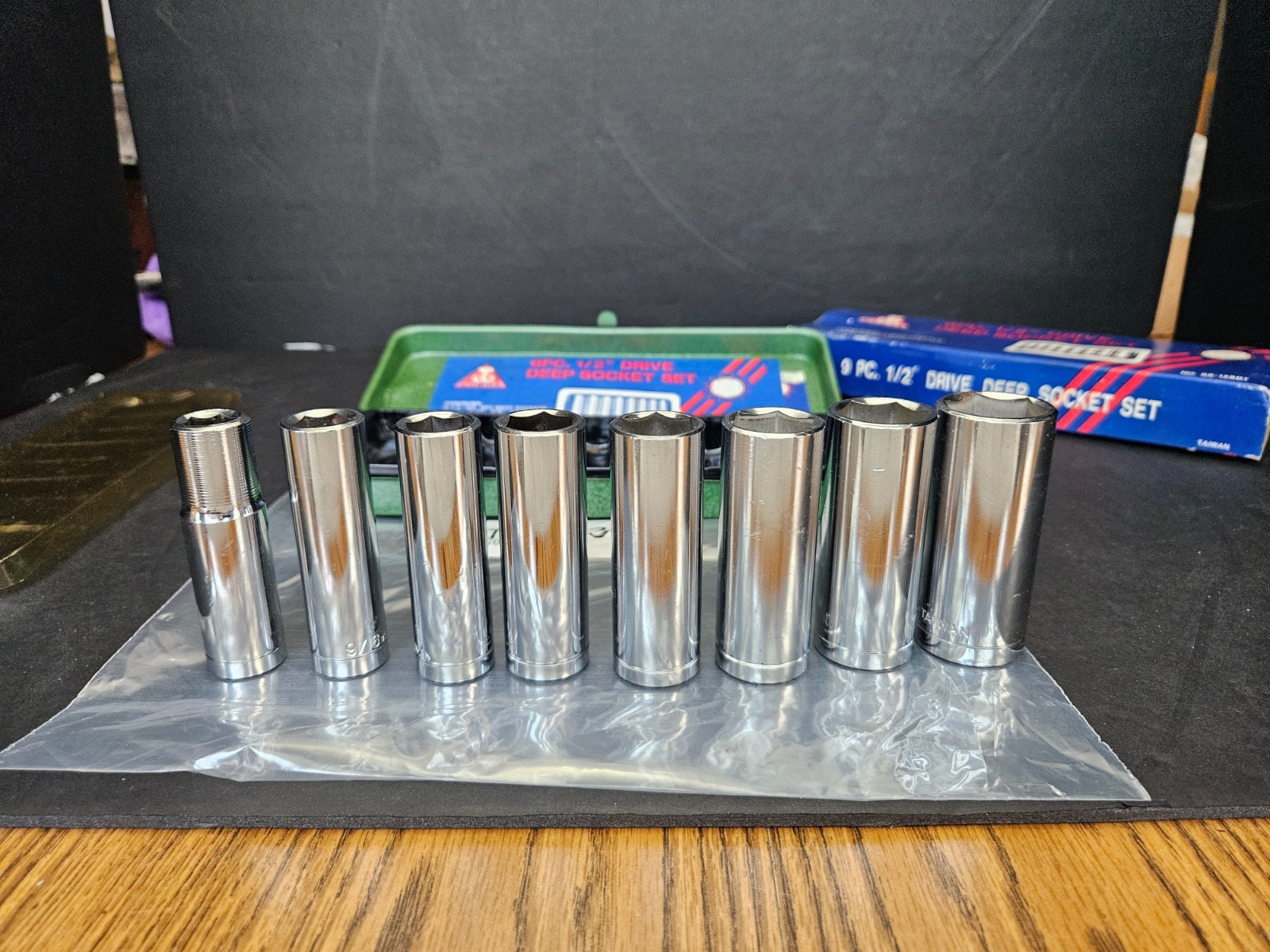 COBRA TOOLS #SS-129DT 9 PC DEEP SOCKET SET 1/2″ DRIVE 6 PT 1/2″-15/16″ W/CASE