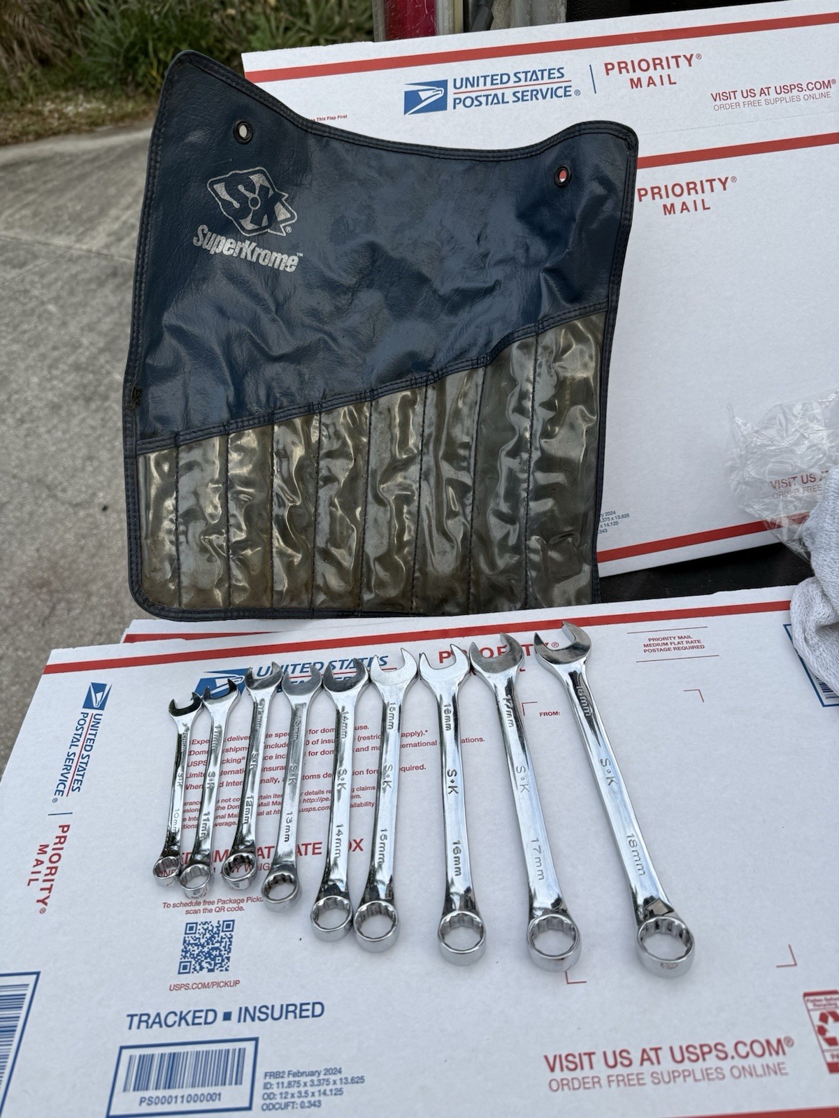 VINTAGE S-K Tools USA Super-Krome® Metric W/CASE Super Chrome wrenches CLEAN